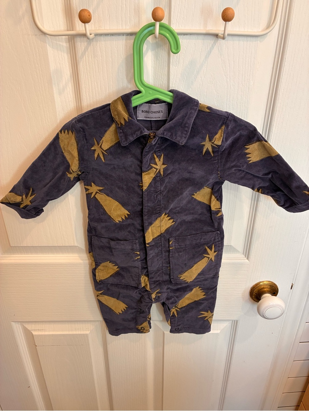 Bobo Choses Navy with Mustard Star Comet Print One-Piece